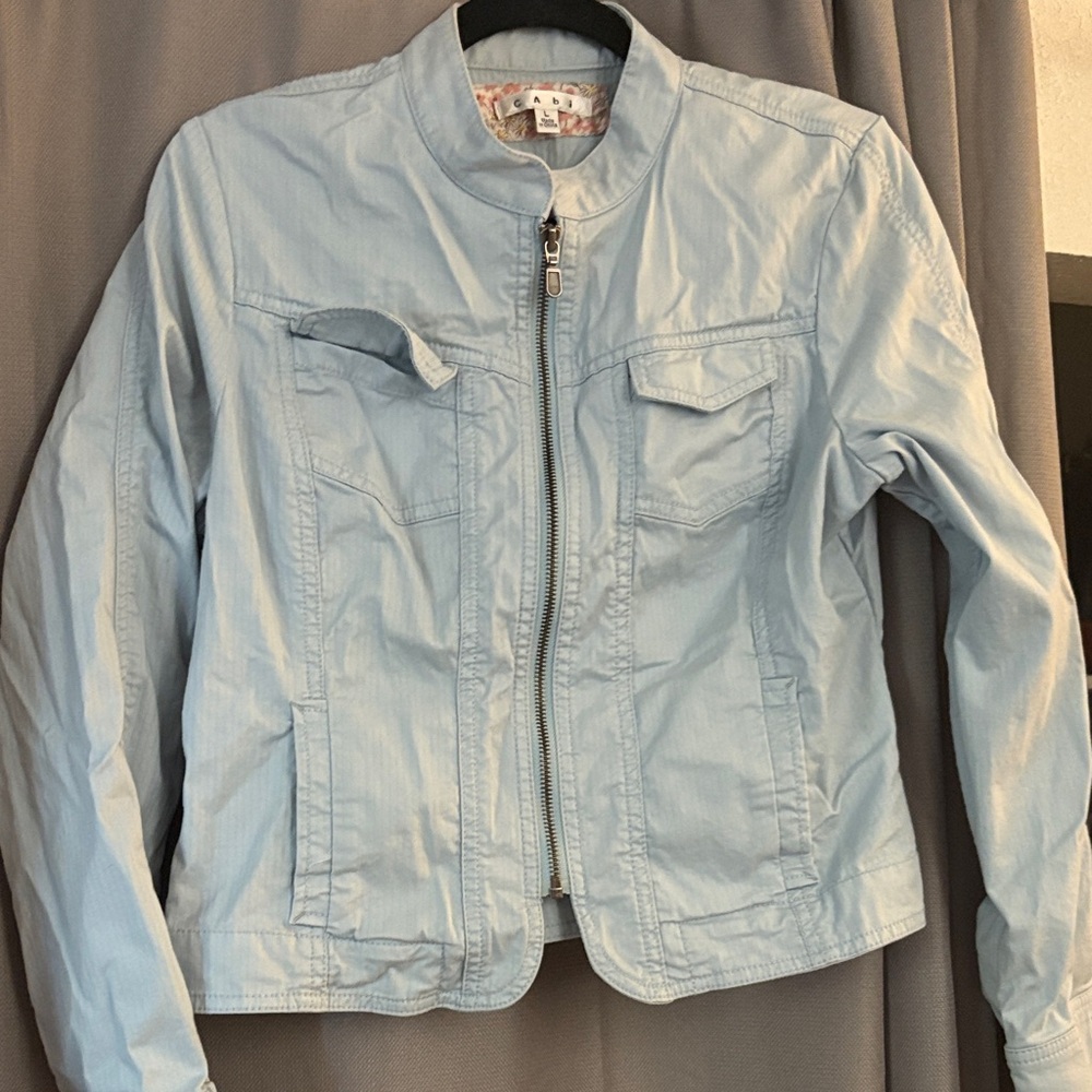 CAbi Sky Blue Utility Jacket for Women